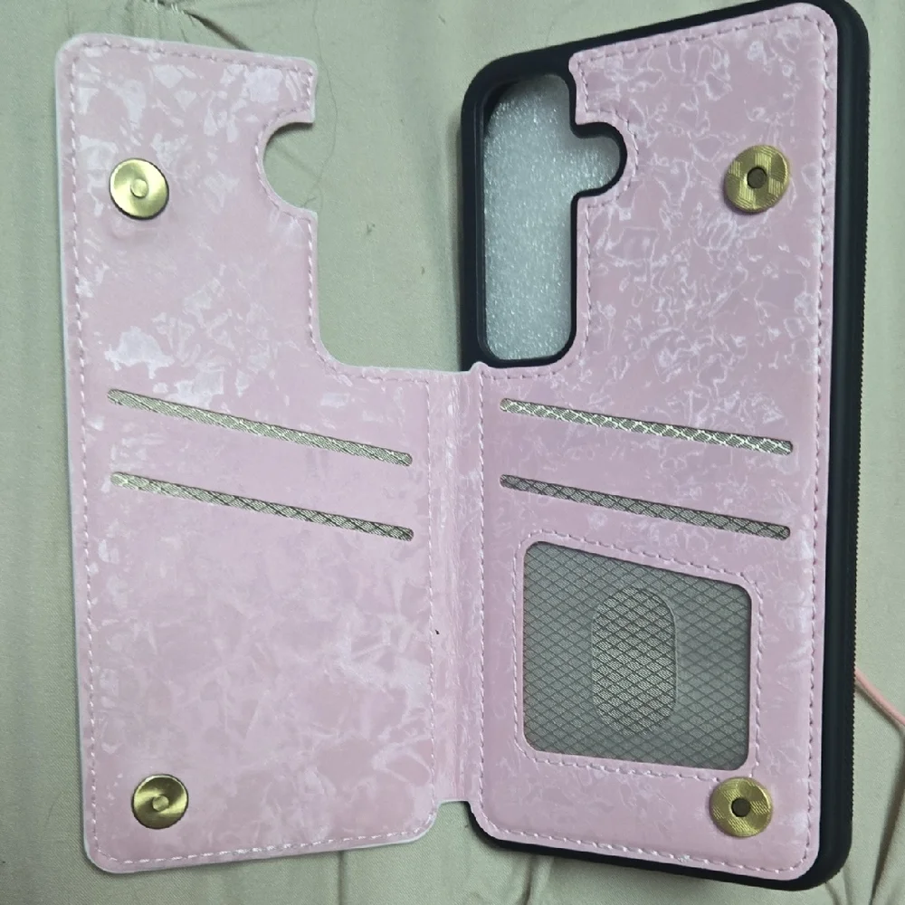 Pink Wireless Earphones with Floral Phone Case S24